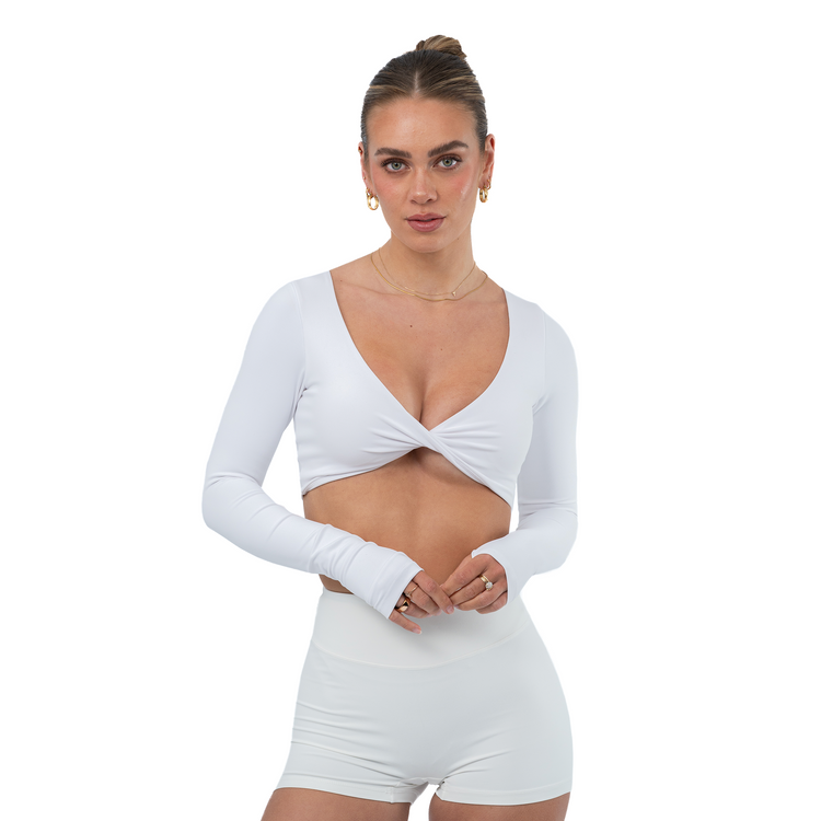 Athletica S2 – Long Sleeve Crop | White