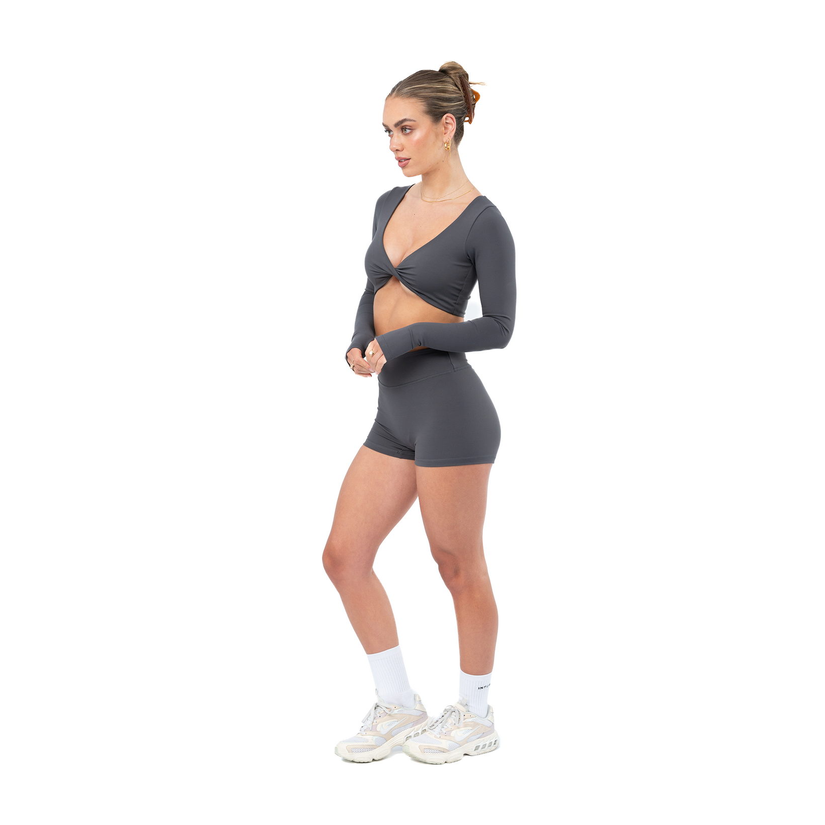 Athletica S2 – Long Sleeve Crop | Smoke