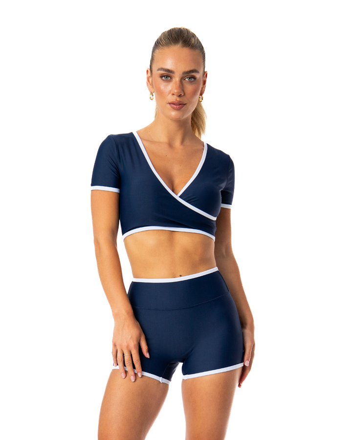 Athletica S3 – Crop Tee | Navy