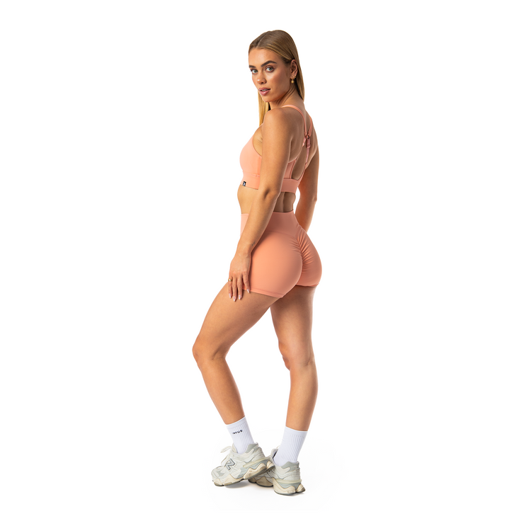 Vibe Scrunch Booty Shorts | Peach